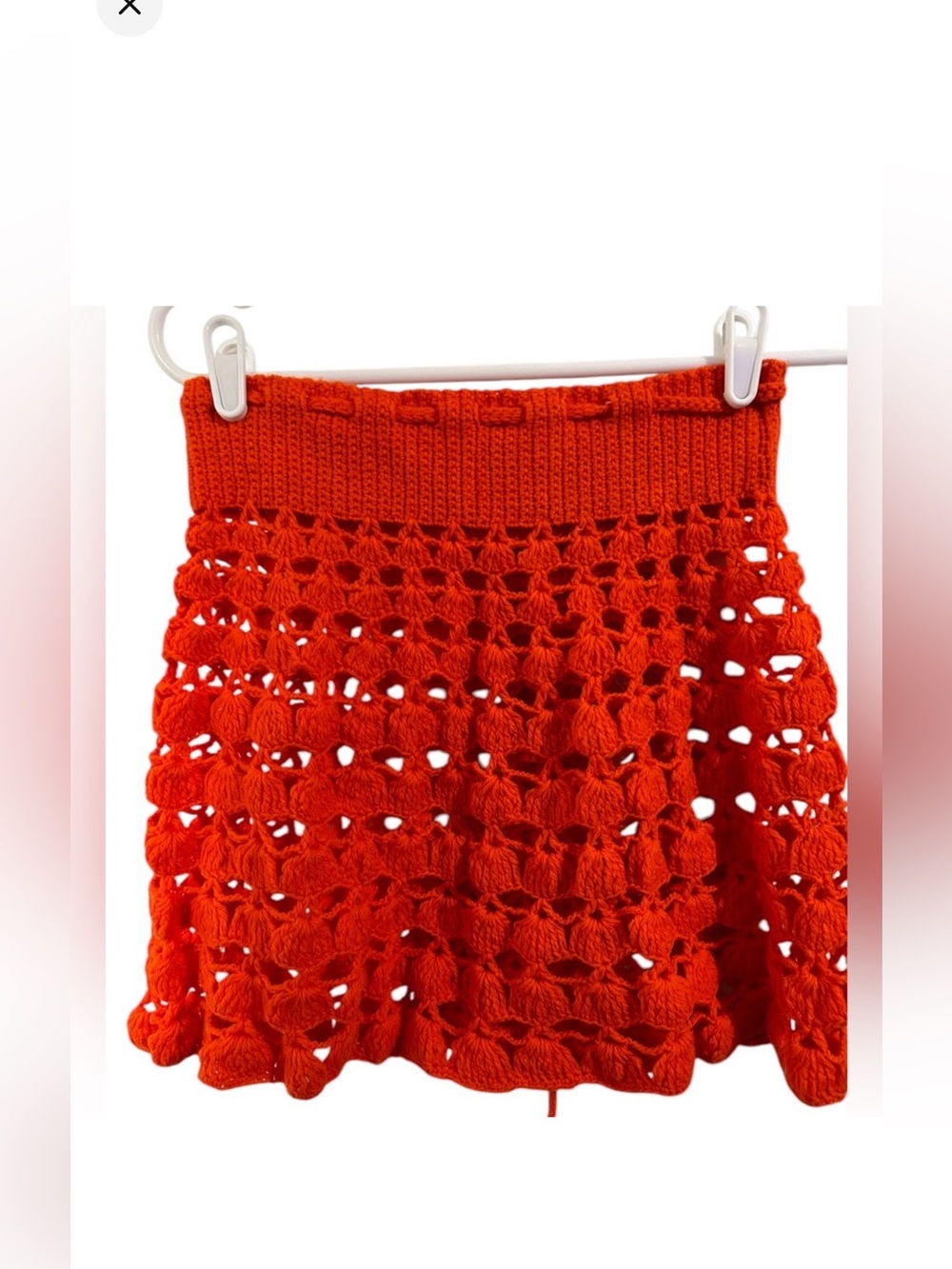 Vintage Garland Open Crochet Wool Mini Skirt - Picture 2 of 3